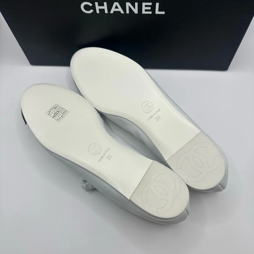 Chanel White and Black Ballet Flats - Picture 8 of 10